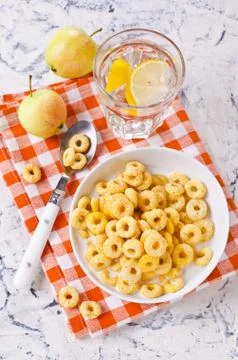 Round dry cereal Stock Photos