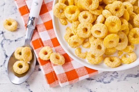 Round dry cereal Stock Photos
