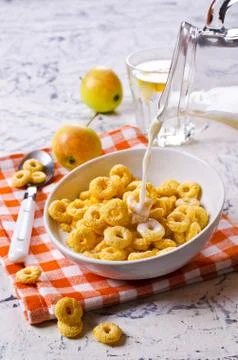 Round dry cereal Stock Photos
