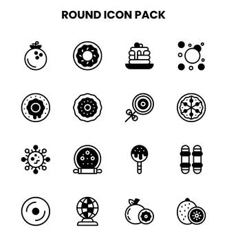 Round DuoTone UI Icons Pack Illustrazione stock