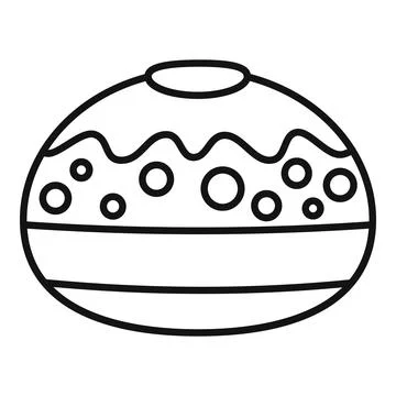 Round easter egg with glaze drawing holiday decoration icon Stock Illustration
