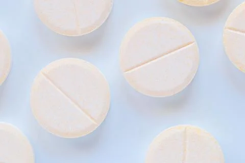 Round effervescent multivitamin tablets Stock Photos