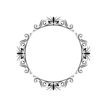 Round elegant vintage vector frame Stock Illustration