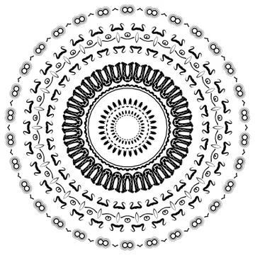 Round element for coloring book Stock Illustration