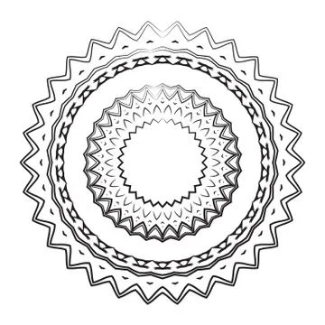 Round element for coloring book Stock Illustration
