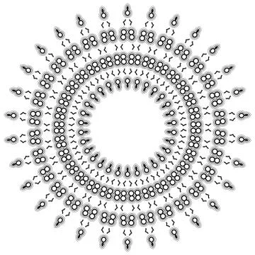 Round element for coloring book Stock Illustration