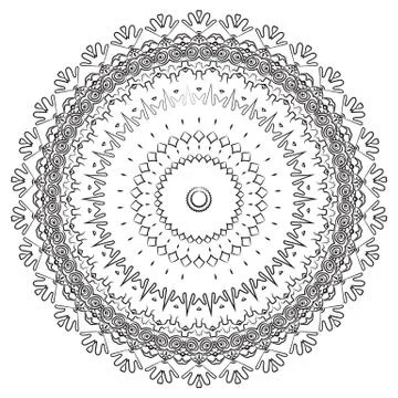 Round element for coloring book Stock Illustration