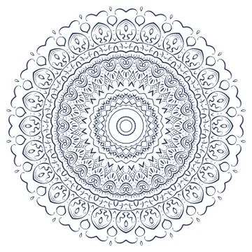 Round element for coloring book Illustrazione stock