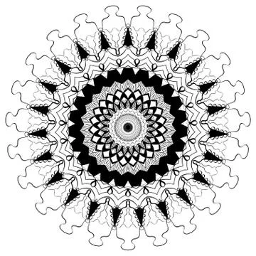 Round element for coloring book Illustrazione stock
