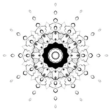 Round element for coloring book Illustrazione stock