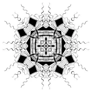 Round element for coloring book Illustrazione stock