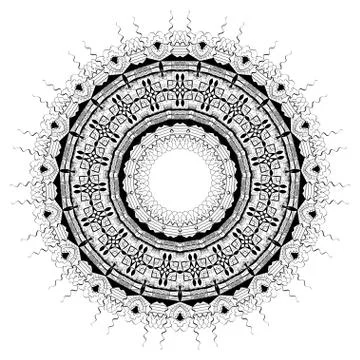 Round element for coloring book Stock Illustration