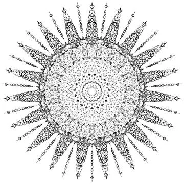 Round element for coloring book Stock Illustration
