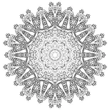 Round element for coloring book Stock Illustration