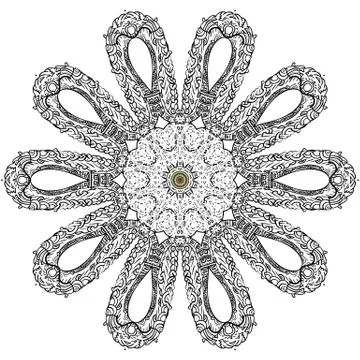 Round element for coloring book Stock Illustration