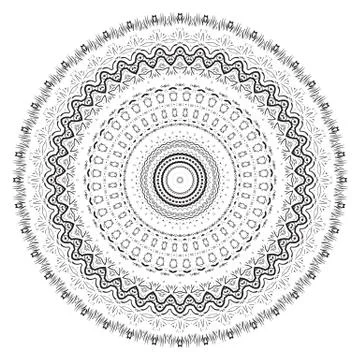 Round element for coloring book Stock Illustration