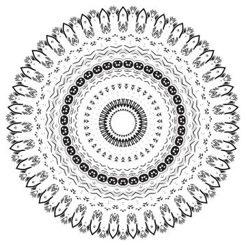 Round element for coloring book Stock Illustration