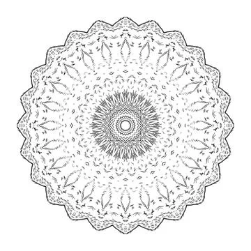 Round element for coloring book Stock Illustration