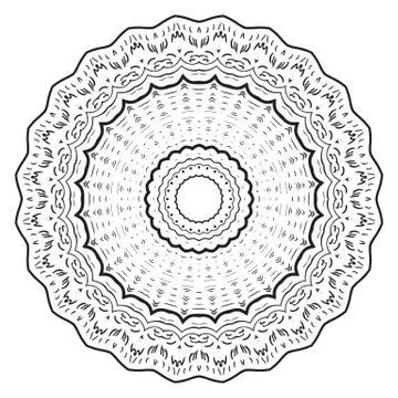 Round element for coloring book Stock Illustration