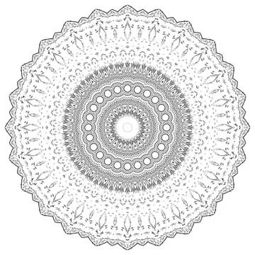 Round element for coloring book Stock Illustration