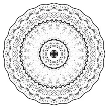 Round element for coloring book Stock Illustration
