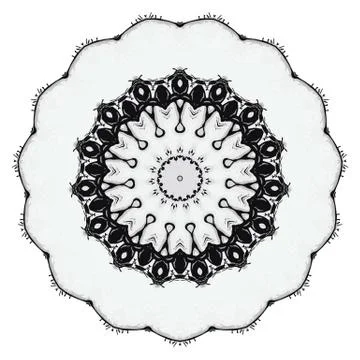 Round element for coloring book Stock Illustration