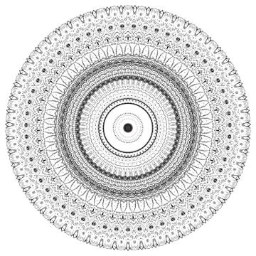 Round element for coloring book Stock Illustration