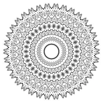 Round element for coloring book Stock Illustration