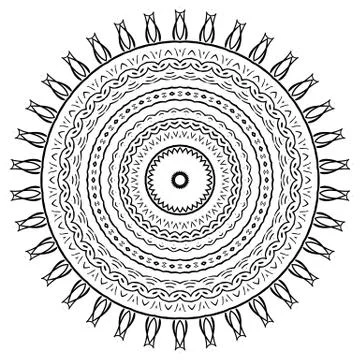 Round element for coloring book Stock Illustration