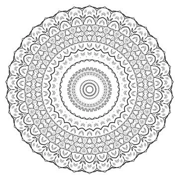 Round element for coloring book Stock Illustration