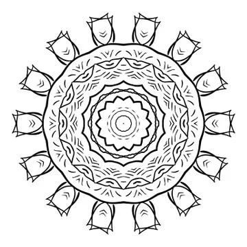 Round element for coloring book Illustrazione stock