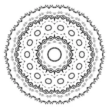 Round element for coloring book Stock Illustration