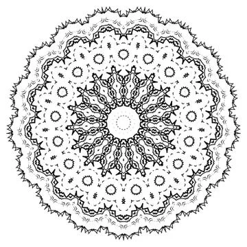 Round element for coloring book Stock Illustration