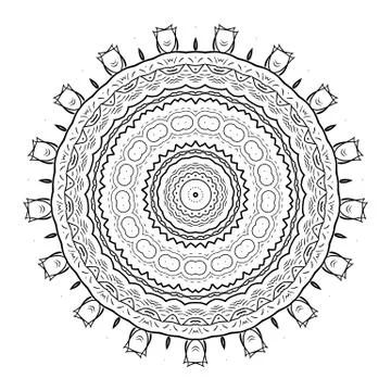 Round element for coloring book Illustrazione stock