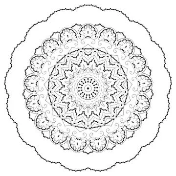 Round element for coloring book Stock Illustration