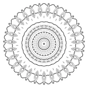 Round element for coloring book Stock Illustration