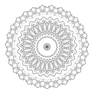 Round element for coloring book Stock Illustration