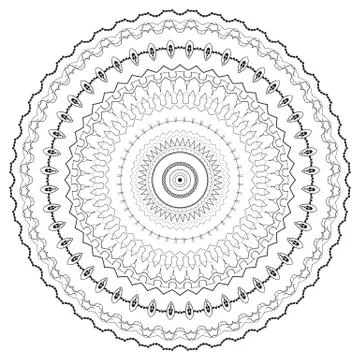 Round element for coloring book Stock Illustration