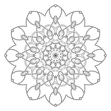 Round element for coloring book Stock Illustration
