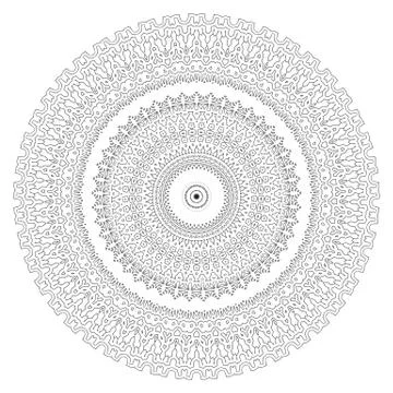 Round element for coloring book Stock Illustration