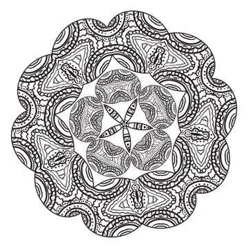 Round element for coloring book Stock Illustration