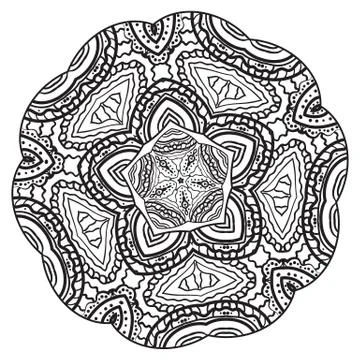 Round element for coloring book Illustrazione stock