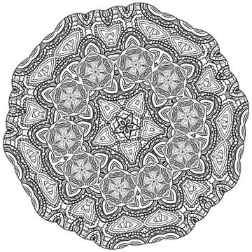 Round element for coloring book Stock Illustration