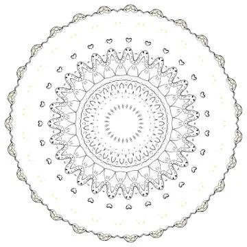 Round element for coloring book Stock Illustration