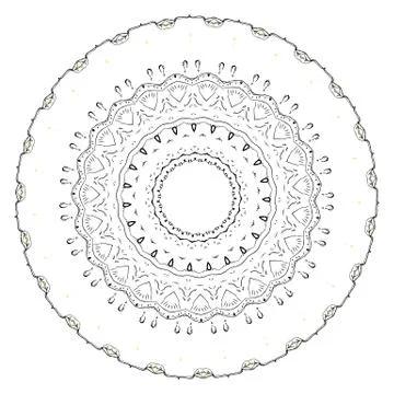 Round element for coloring book Stock Illustration