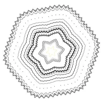 Round element for coloring book Illustrazione stock