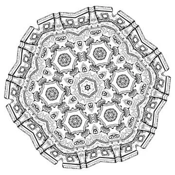 Round element for coloring book Stock Illustration