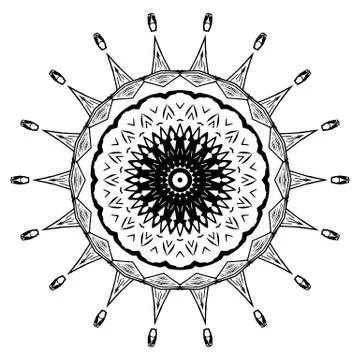 Round element for coloring book Illustrazione stock