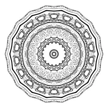 Round element for coloring book Illustrazione stock