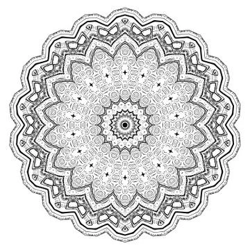 Round element for coloring book Stock Illustration